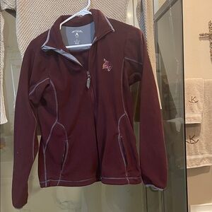 Antigua Burgundy Zip-Up Jacket with Emblem